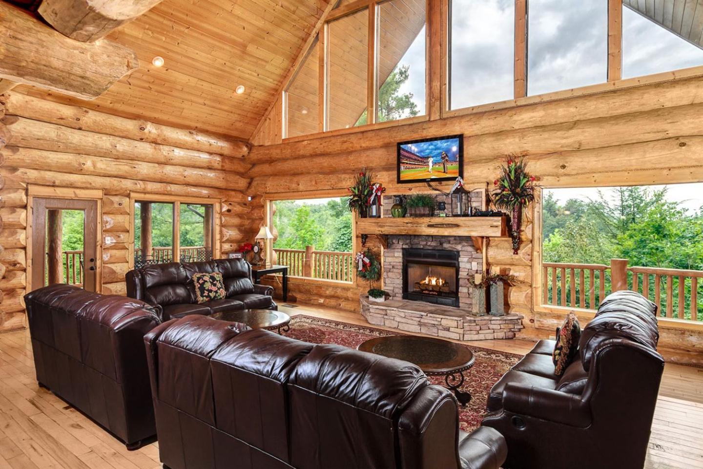 Big Bear Ridge Lodge - Breathtaking Mountain Views And Private Forest Scenes In Amazing Large Log Cabin Gatlinburg Dış mekan fotoğraf